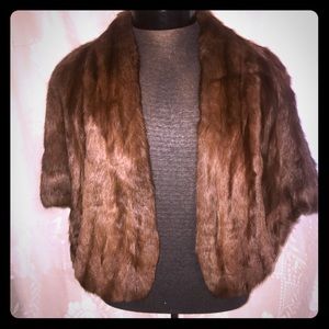 Real Mink Fur Shawl Vintage 1950’s Stunning